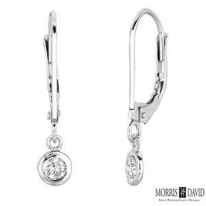 0.20 Carat Natural Diamond Bezel set Earrings G SI